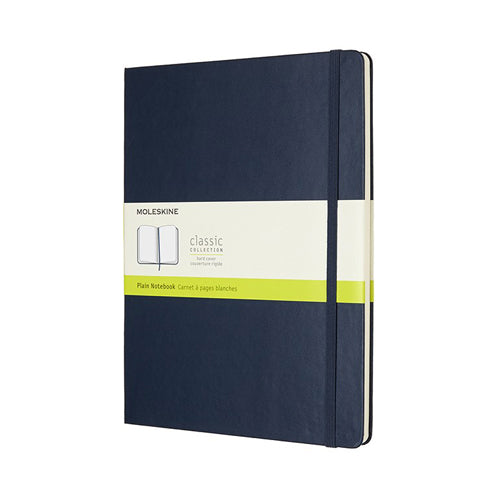 Moleskine Classic Hardcover Notebook Plain XL 9.8x7.5in Blue