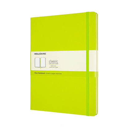 Moleskine Classic Hardcover Notebook Plain XL 9.8x7.5in Lemon Green