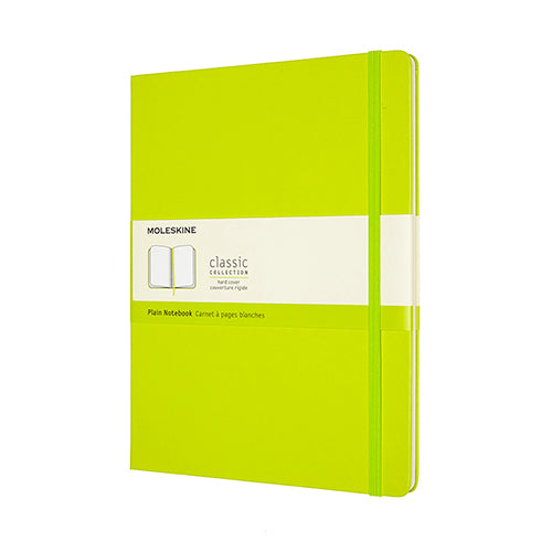 Moleskine Classic Hardcover Notebook Plain XL 9.8x7.5in Lemon Green