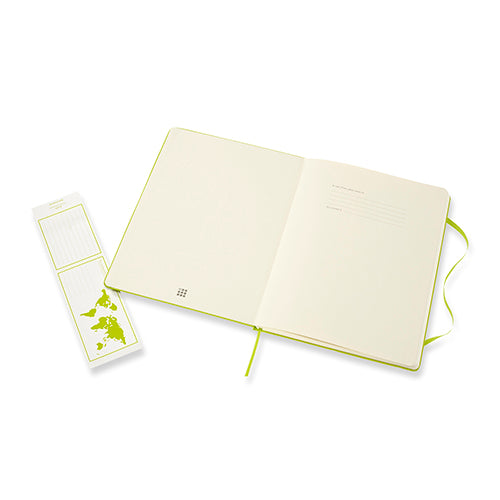 Moleskine Classic Hardcover Notebook Plain XL 9.8x7.5in Lemon Green