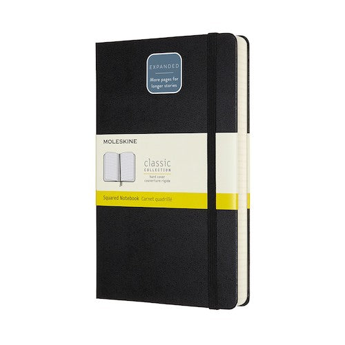 Moleskine Classic Expanded Hardcover Squared Notebook Large Black