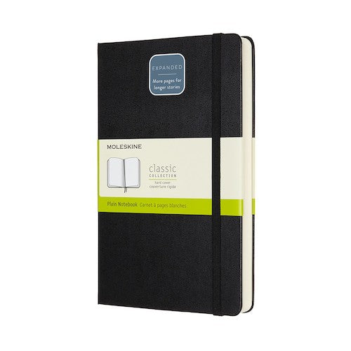 Moleskine Classic Notebook Expanded Hardcover Plain Large Black