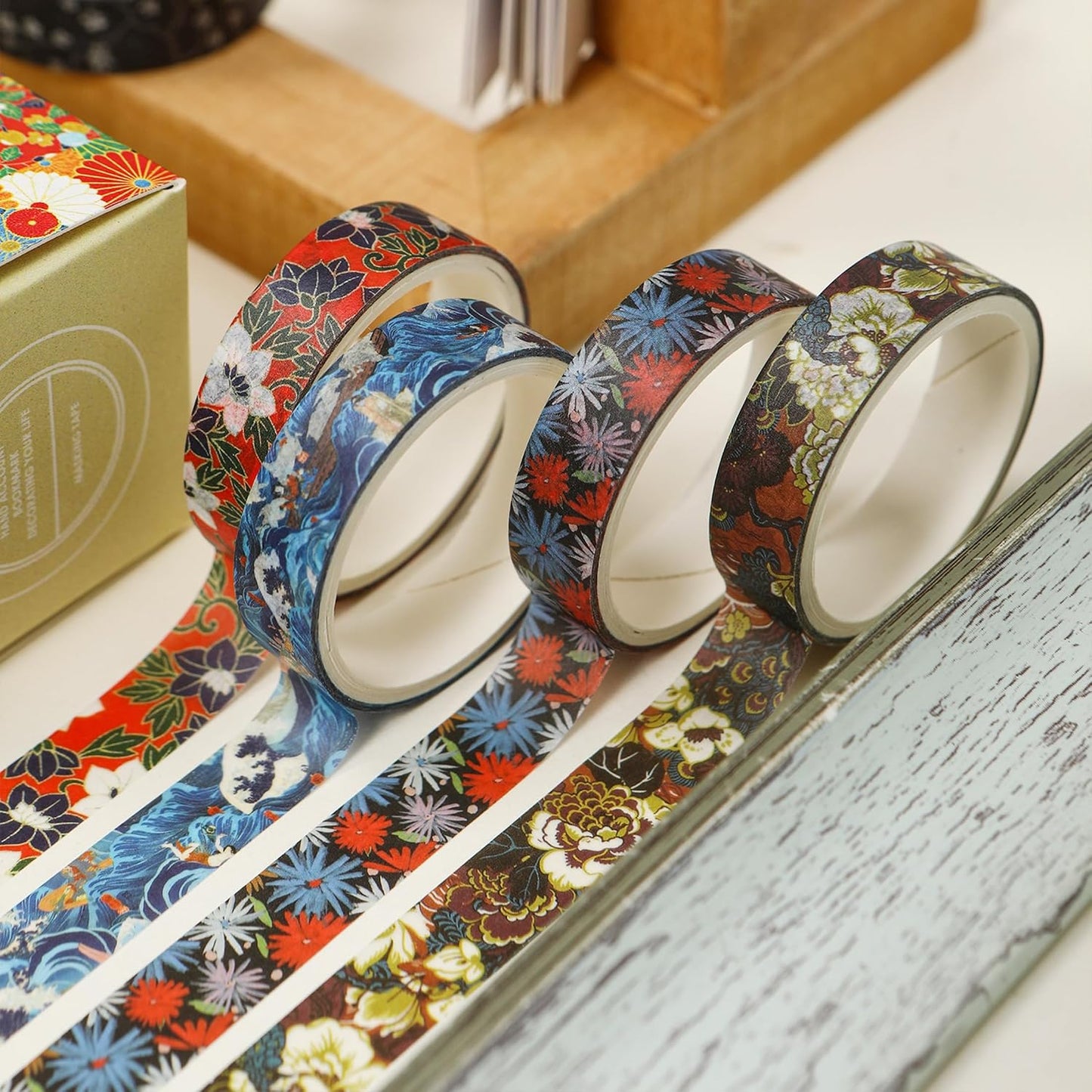 Songdao Ukiyo-e Washi Tape 10-Roll Set 0.4in x 6.6ft Traditional Patterns
