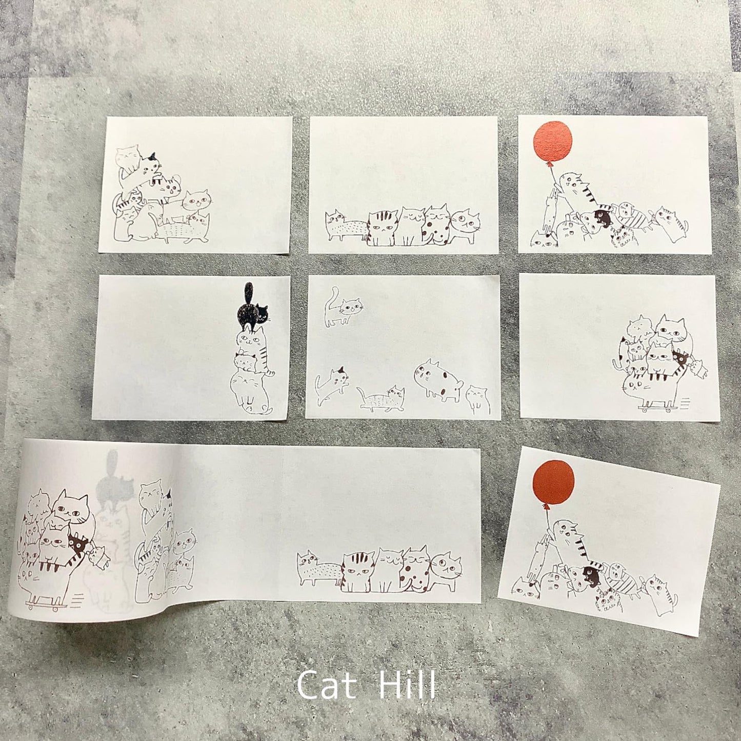 Seal-do Shinzi Katoh Rolled Sticky Notes Cat Hill 80 Sheets