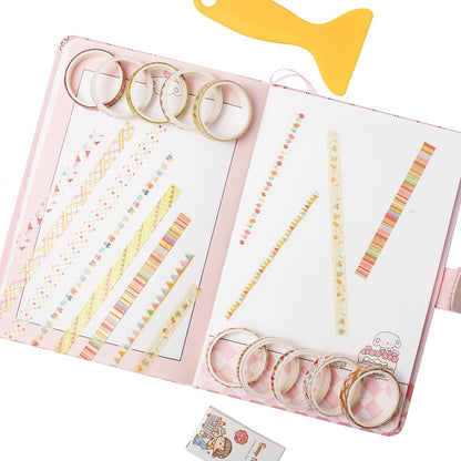 YUBBAEX Decorative Washi Masking Tape 10-Roll Set Gold Foil 0.3-Inch