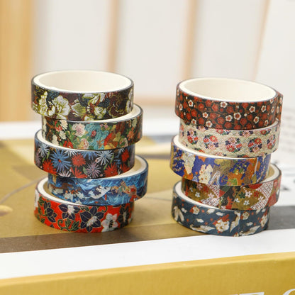 Songdao Ukiyo-e Washi Tape 10-Roll Set 0.4in x 6.6ft Traditional Patterns