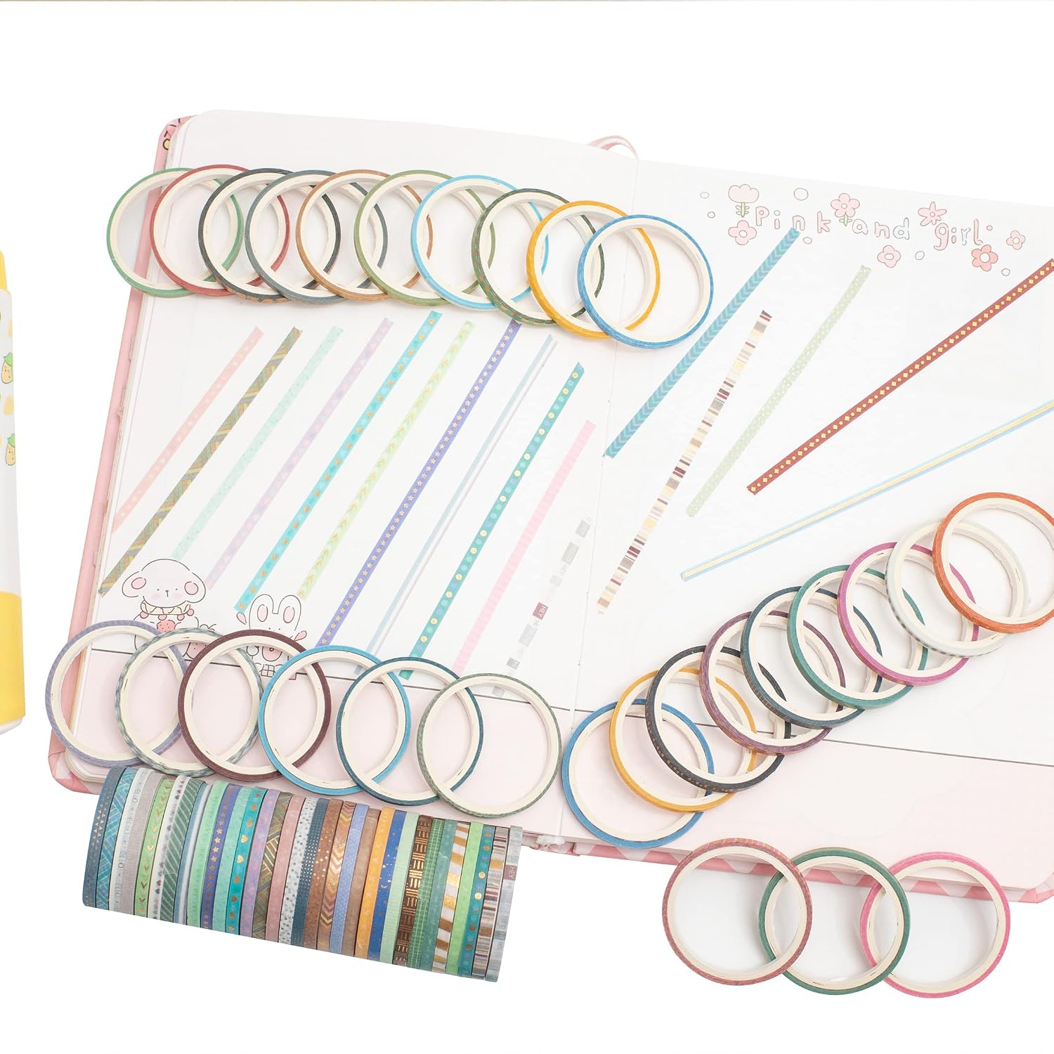 YUBBAEX 60 Rolls Gold Foil Washi Tape 0.12in 9.8ft