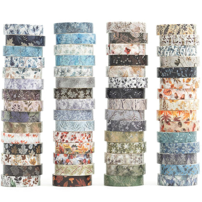 YUBX 60-Piece Floral Washi Tape Set 0.4in x 6.6ft