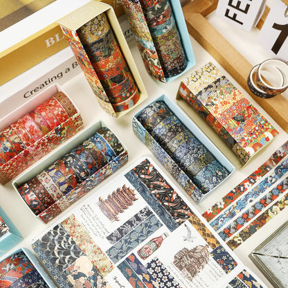 Songdao Ukiyo-e Washi Tape 10-Roll Set 0.4in x 6.6ft Traditional Patterns