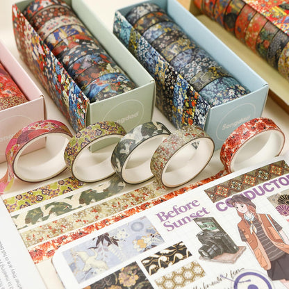 Songdao Ukiyo-e Washi Tape 10-Roll Set 0.4in x 6.6ft Traditional Patterns