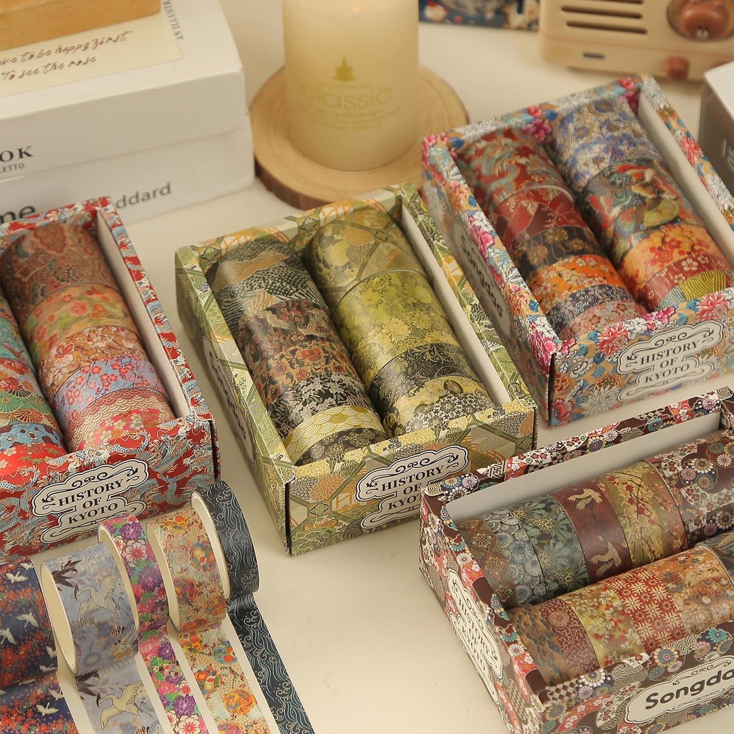 Songdao Kyoto Style Washi Masking Tape Set 12 Rolls