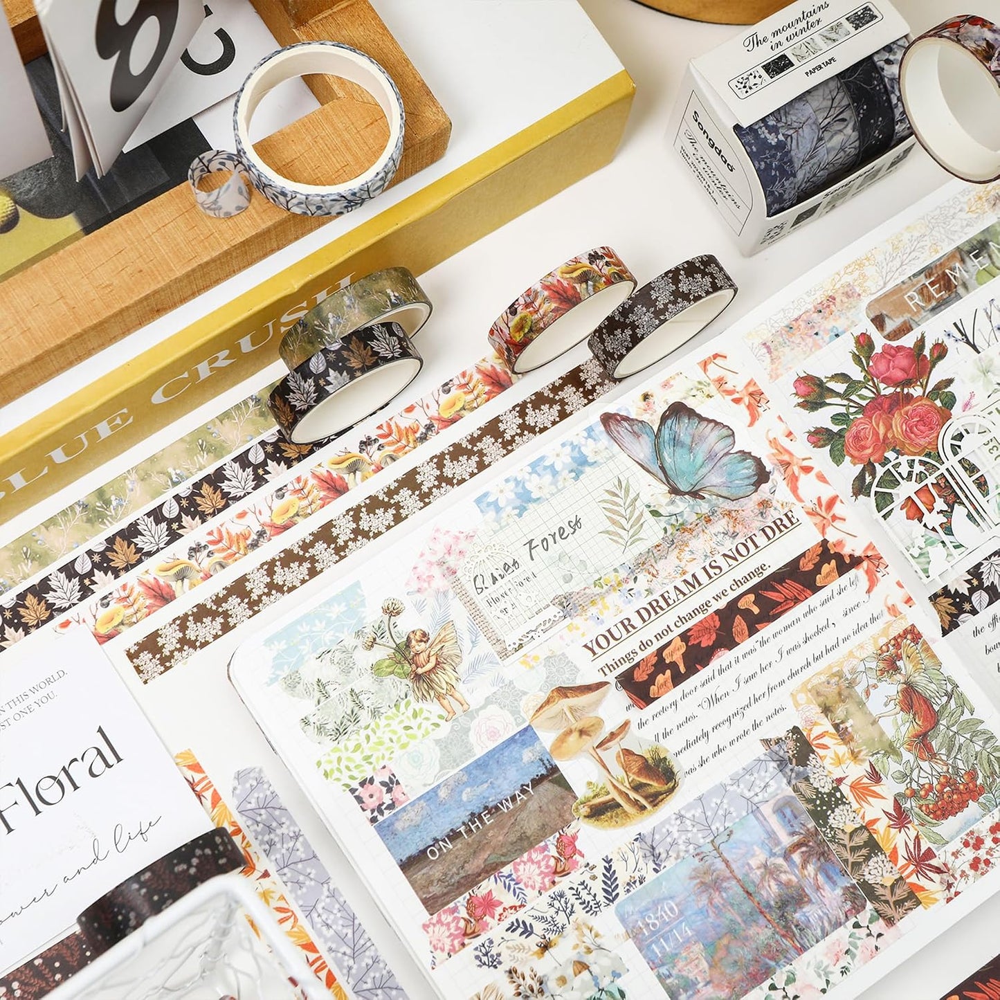 YUBX 60-Piece Floral Washi Tape Set 0.4in x 6.6ft