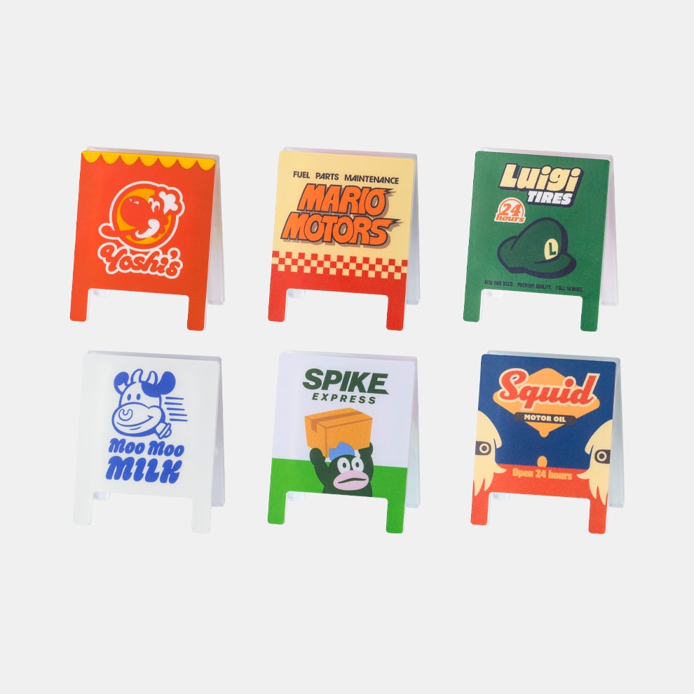 Nintendo Super Mario Mario Kart World Signboard Clip Set