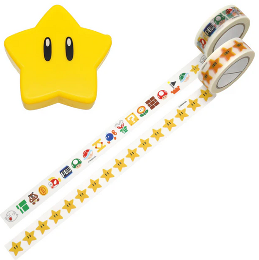 Super Nintendo World™ Superstar Masking tape (2 pieces) & tape cutter set - Universal Studios Japan