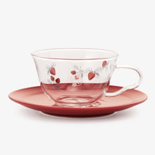 قم بتحميل الصورة في عارض الصور، Strawberry Heat-resistant Glass Cup &amp; Saucer Set - Afternoon Tea Limited