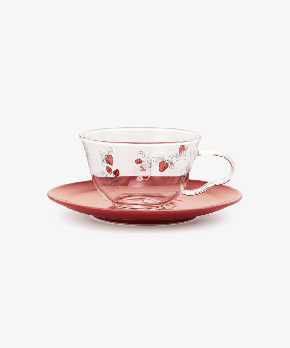 Strawberry Glass Cup & Saucer - Afternoon Tea Limited