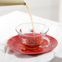 قم بتحميل الصورة في عارض الصور، Strawberry Heat-resistant Glass Cup &amp; Saucer Set - Afternoon Tea Limited