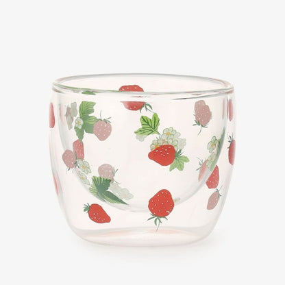 Strawberry Double Wall Glass Cup - Afternoon Tea Limited