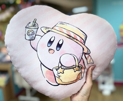 Kirby's Dream Land Kirby Sunny Day Mochimochi Heart Cushion (Design 1)