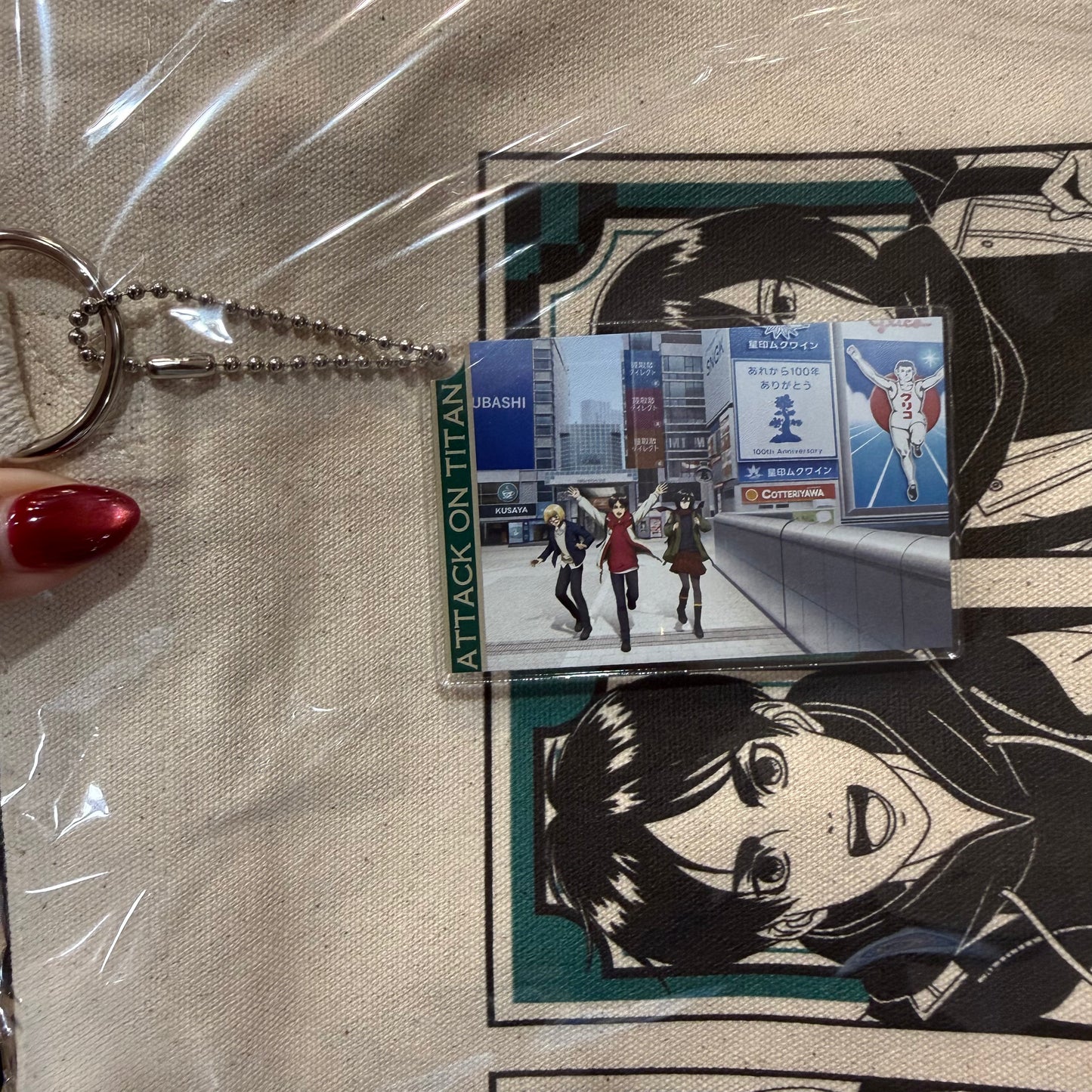 Attack on Titan Tote Bag with keychain - Osaka limited Edition