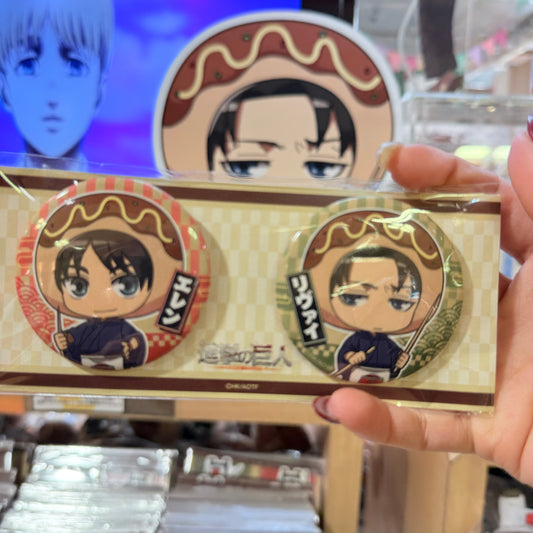 Attack On Titan Osaka Takoyaki 2 Badge Set