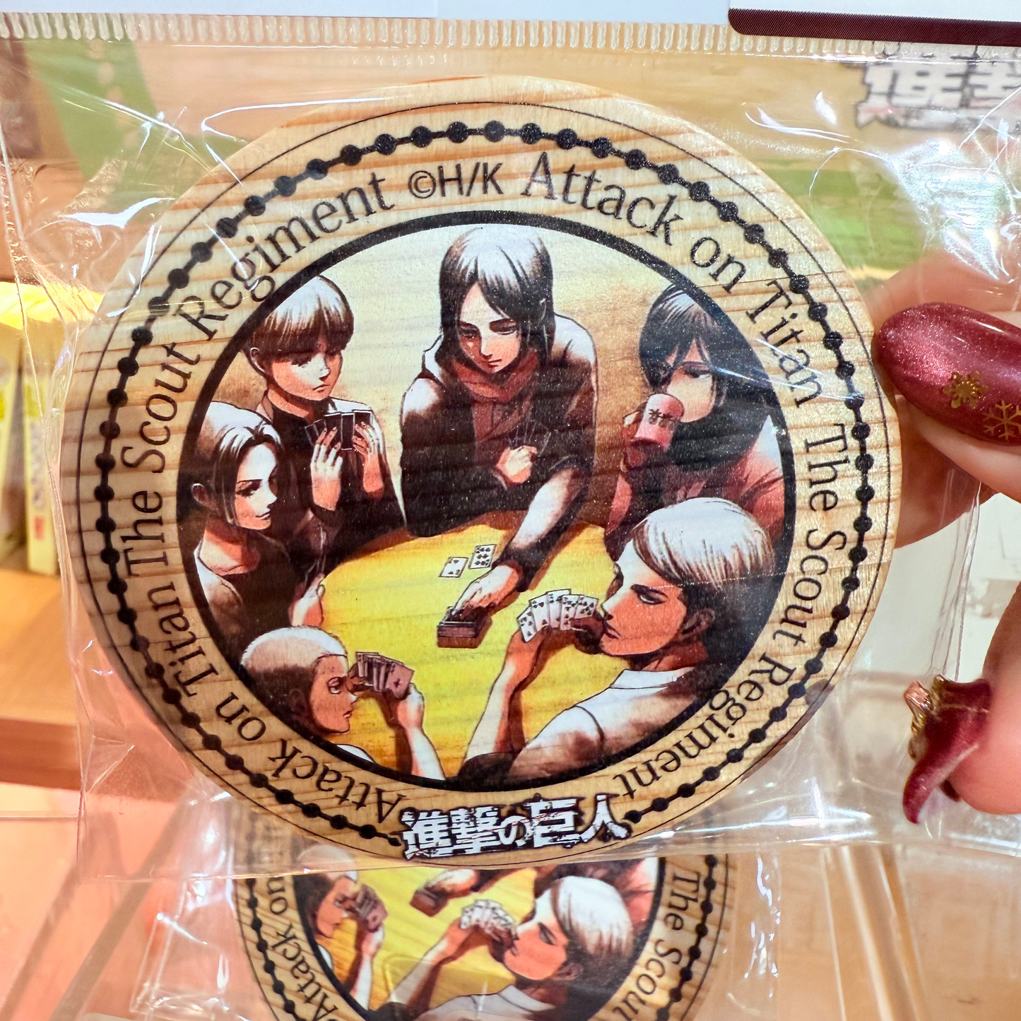 Attack On Titan Hita Cedar Coaster (Front & Back Design)