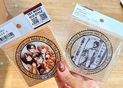 Attack On Titan Hita Cedar Coaster (Front & Back Design)