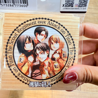 Attack On Titan Hita Cedar Coaster (Front & Back Design)