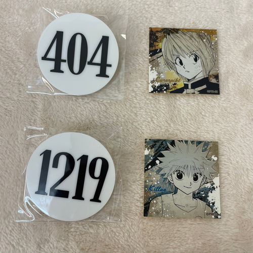 Hunter x Hunter Characters Test Number Plate Badge & Sticker - HxH Exhibition Limited Edition