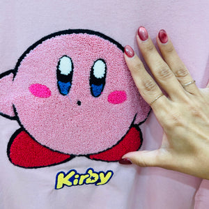 Kirby Embroidered T-shirt Light Pink (M & L Size)