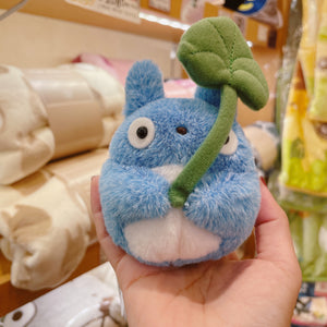 Ghibli Characters Small Size Fluffy Totoro with Leaf Plush Toy