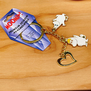 Moomin Keychain (Moomintroll & Snorkmaiden & Heart)