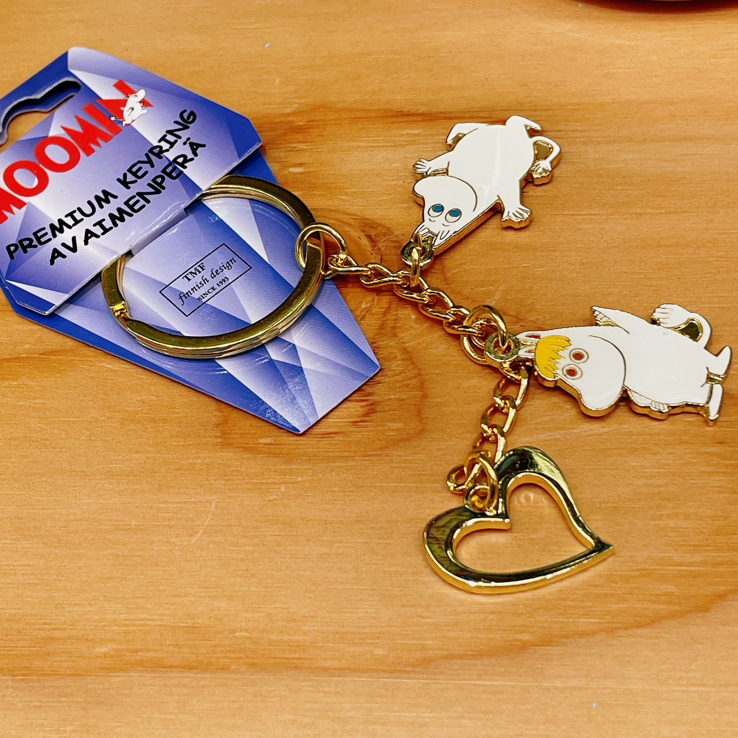 Moomin Keychain (Moomintroll & Snorkmaiden & Heart)