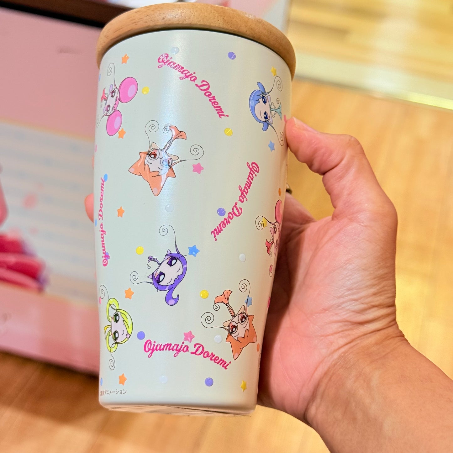 Ojamajo Doremi Stainless Steel Tumbler with Wooden Lid - Doremi Official Store