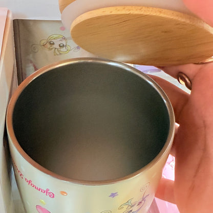 Ojamajo Doremi Stainless Steel Tumbler with Wooden Lid - Doremi Official Store