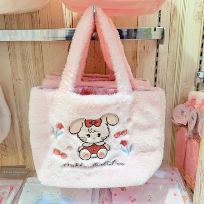 Mikko Characters Pink Fluffy Tote Bag- Mikko Illustrations