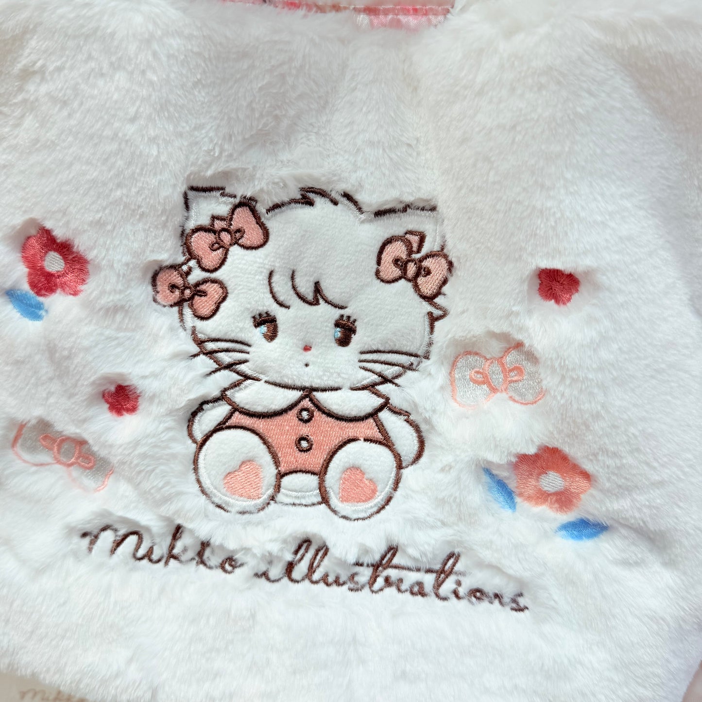 Mikko Characters White Fluffy Tote Bag- Mikko Illustrations