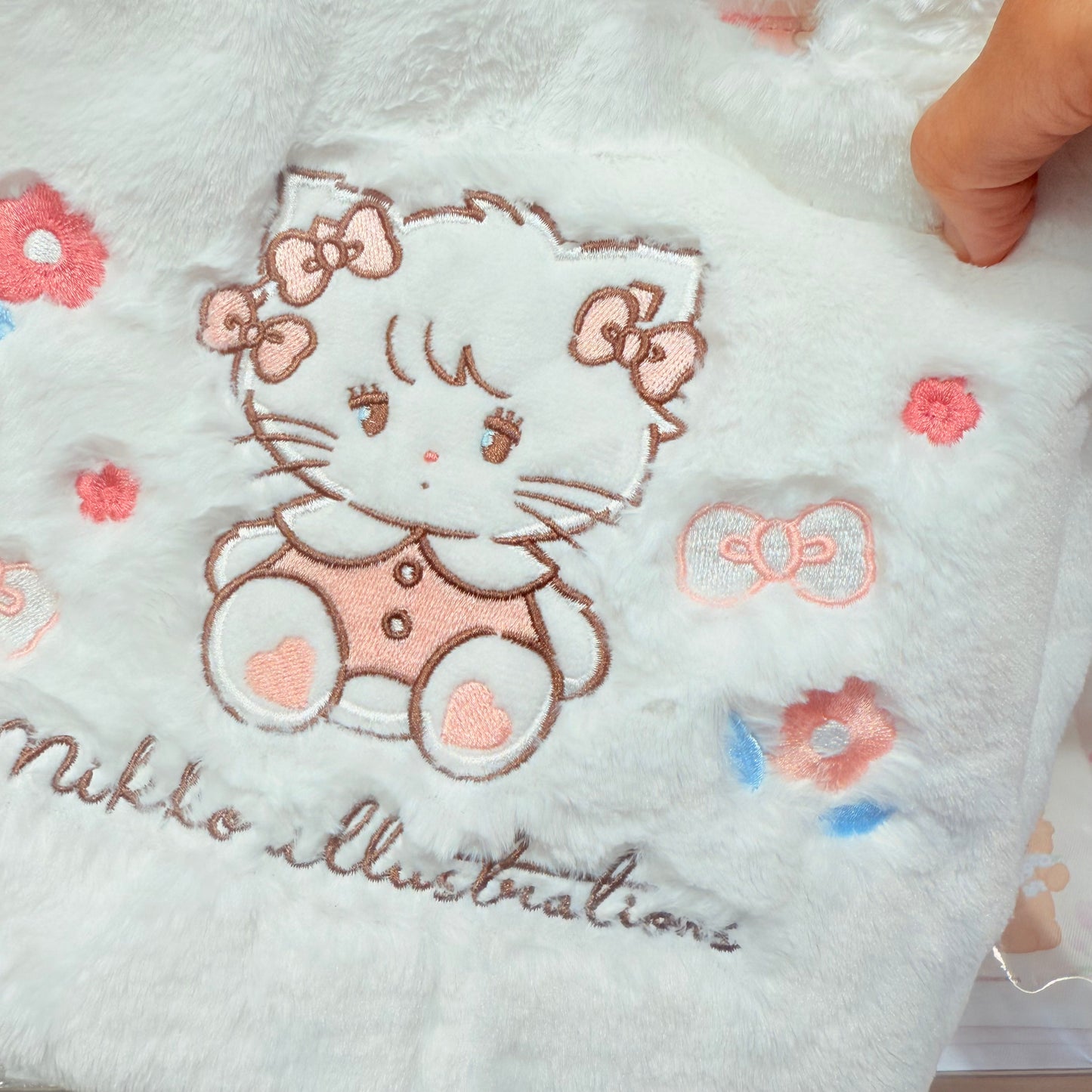 Mikko Characters White Fluffy Tote Bag- Mikko Illustrations