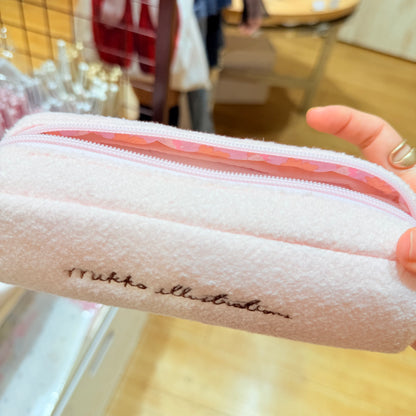 Mikko White Fluffy Pouch - Mikko Illustrations