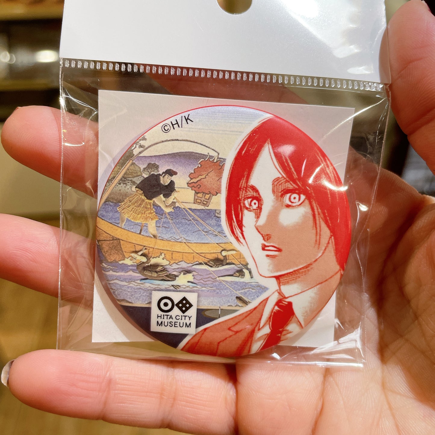 Attack on Titan Can Badge - Hita City Museum Limited Design