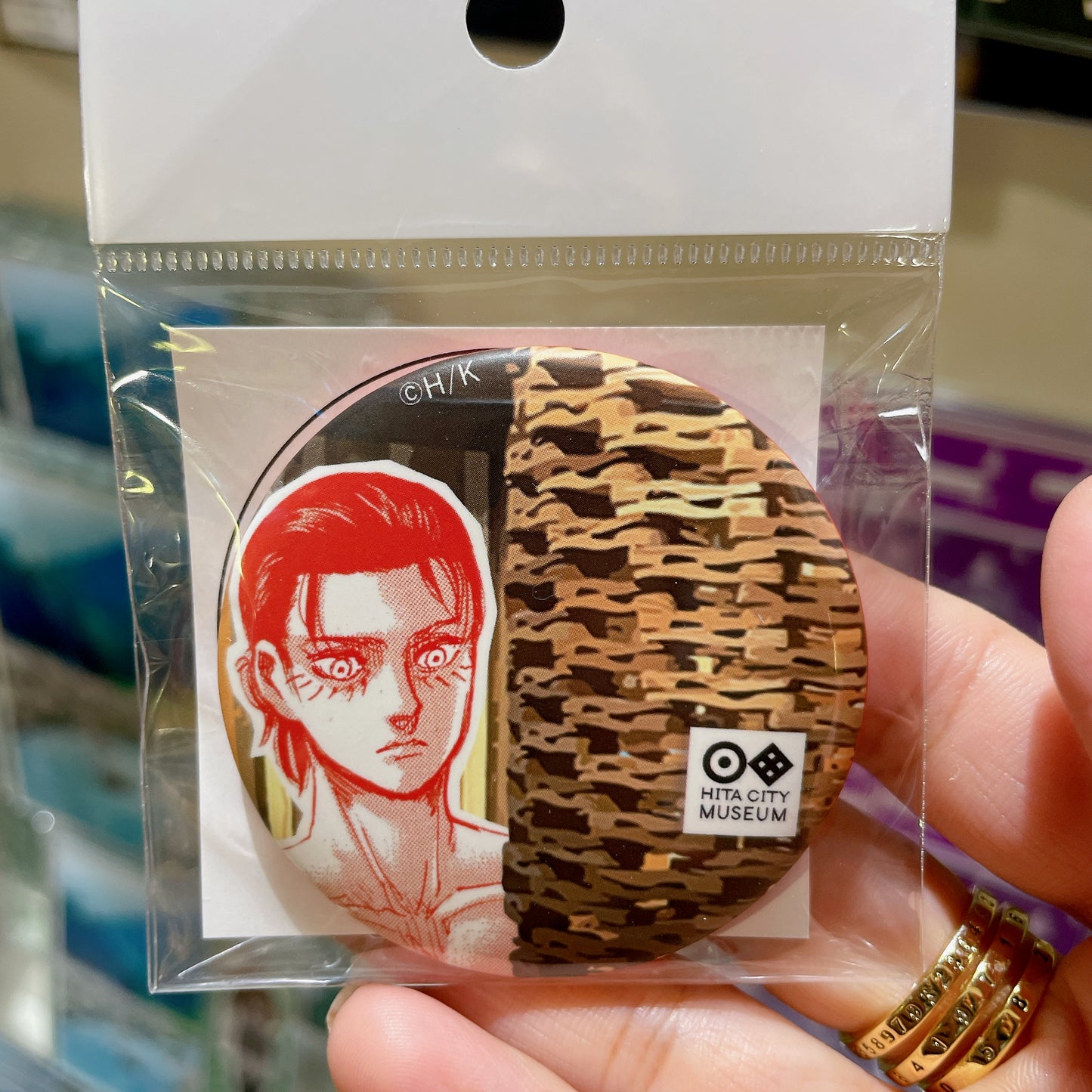 Attack on Titan Can Badge - Hita City Museum Limited Design