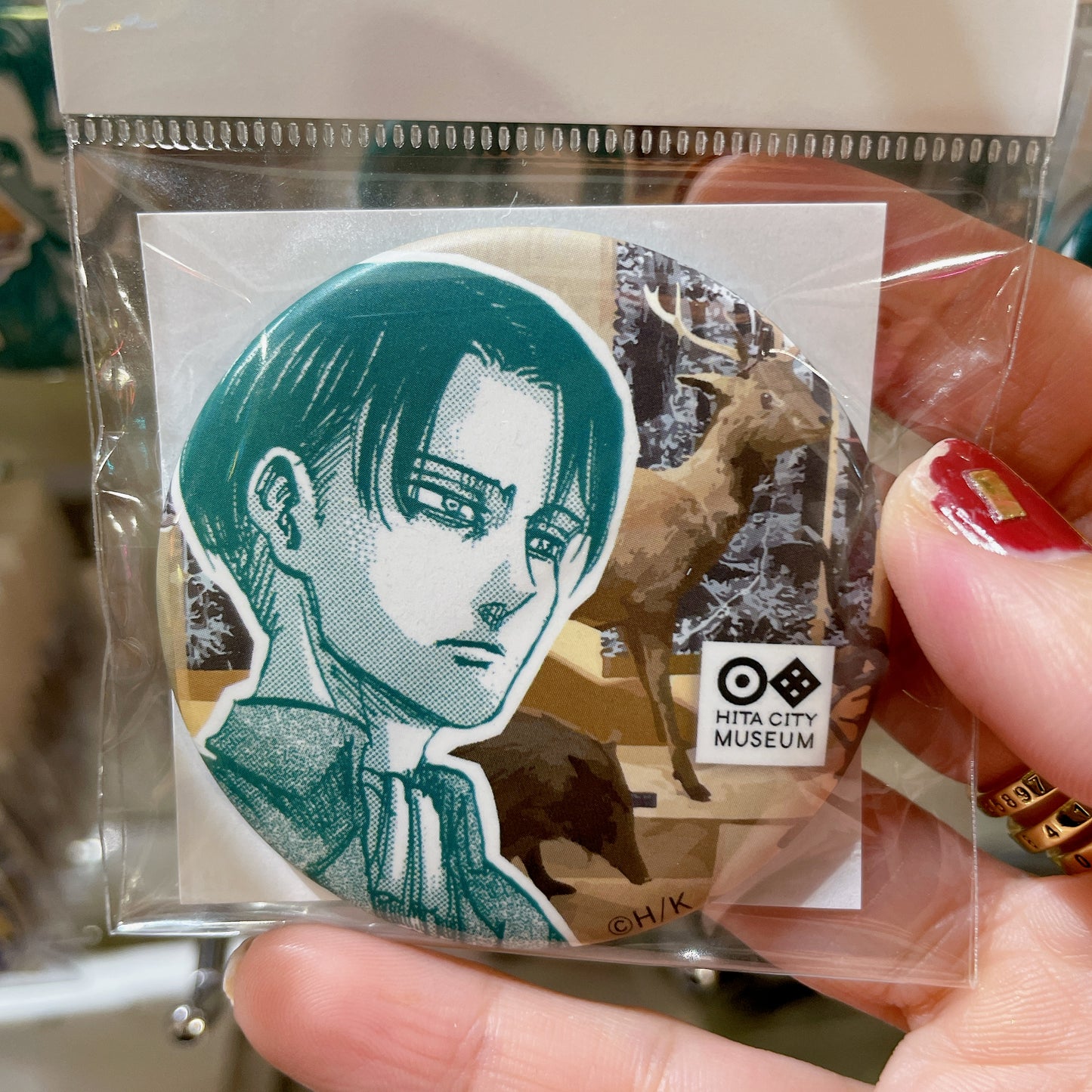 Attack on Titan Can Badge - Hita City Museum Limited Design