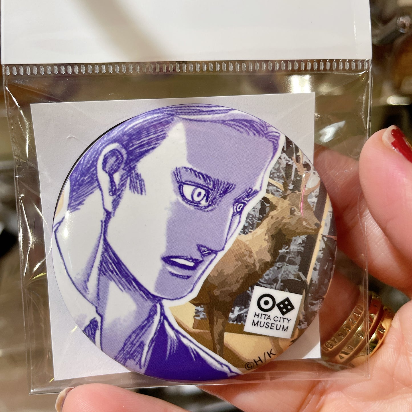 Attack on Titan Can Badge - Hita City Museum Limited Design