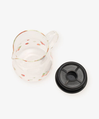 طقم أكواب وصحن زجاجي مقاوم للحرارة بنكهة الفراولة - شاي بعد الظهر محدود