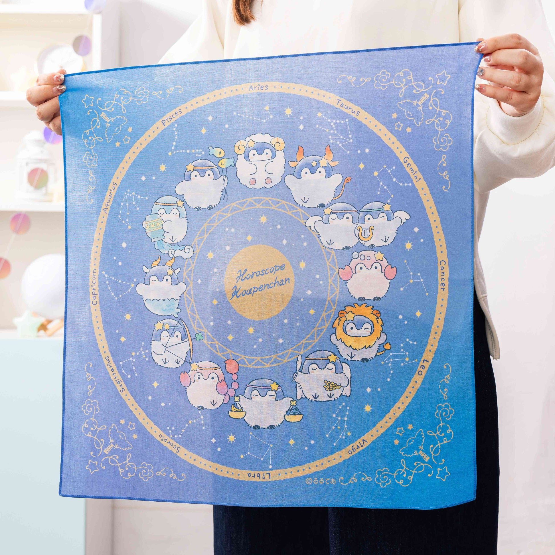 Koupen-chan Constellation Bandana Handkerchief 100% Cotton 20-Inch Square