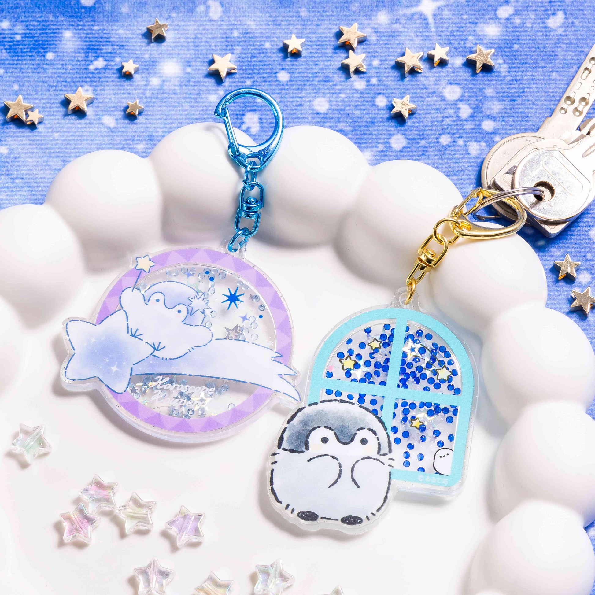 Gray Parka Service Koupen-chan Constellation Shaker Acrylic Keychain Twinkling Star