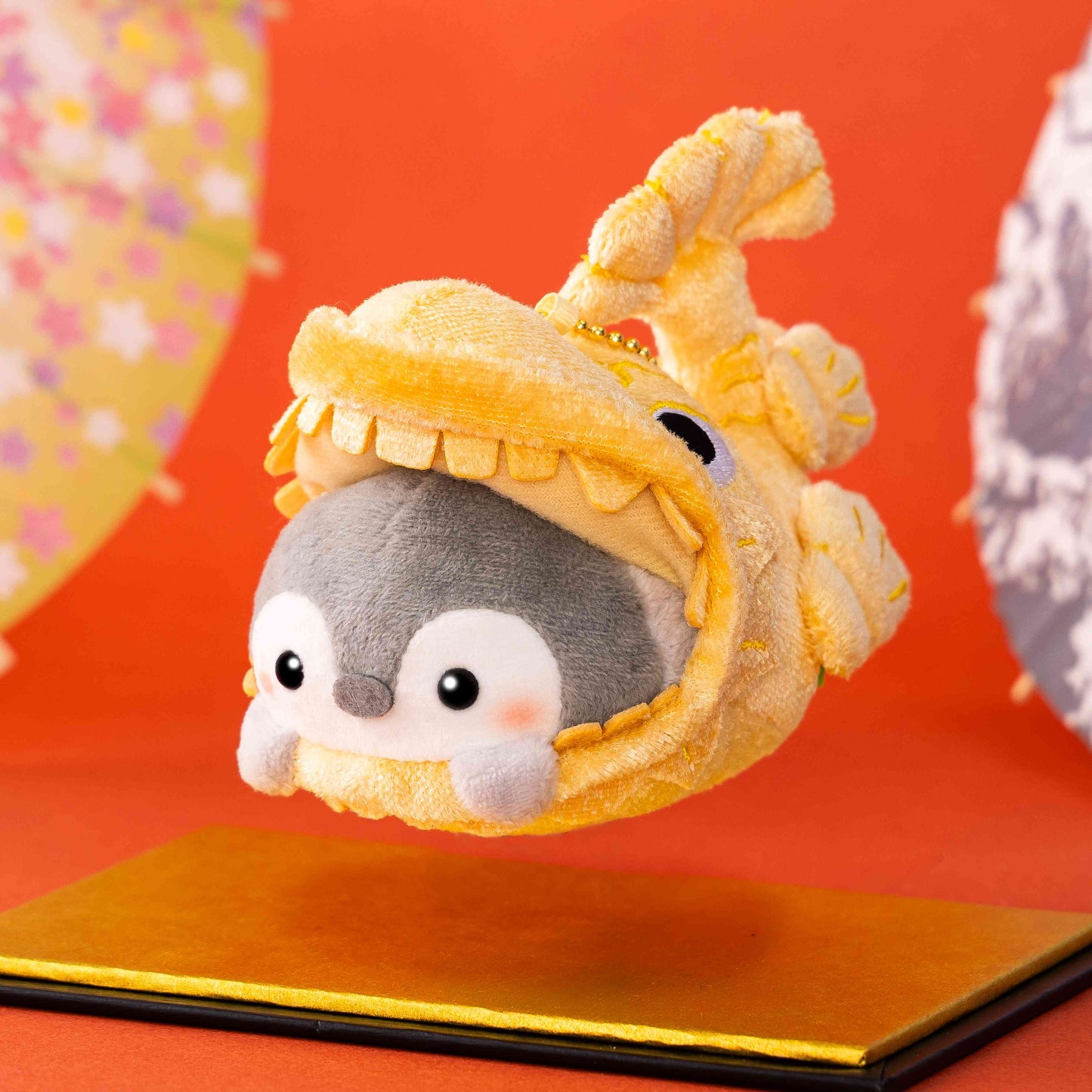 Koupen-chan Shachihoko Lying Down Plush Mascot Golden Toy 4.3in