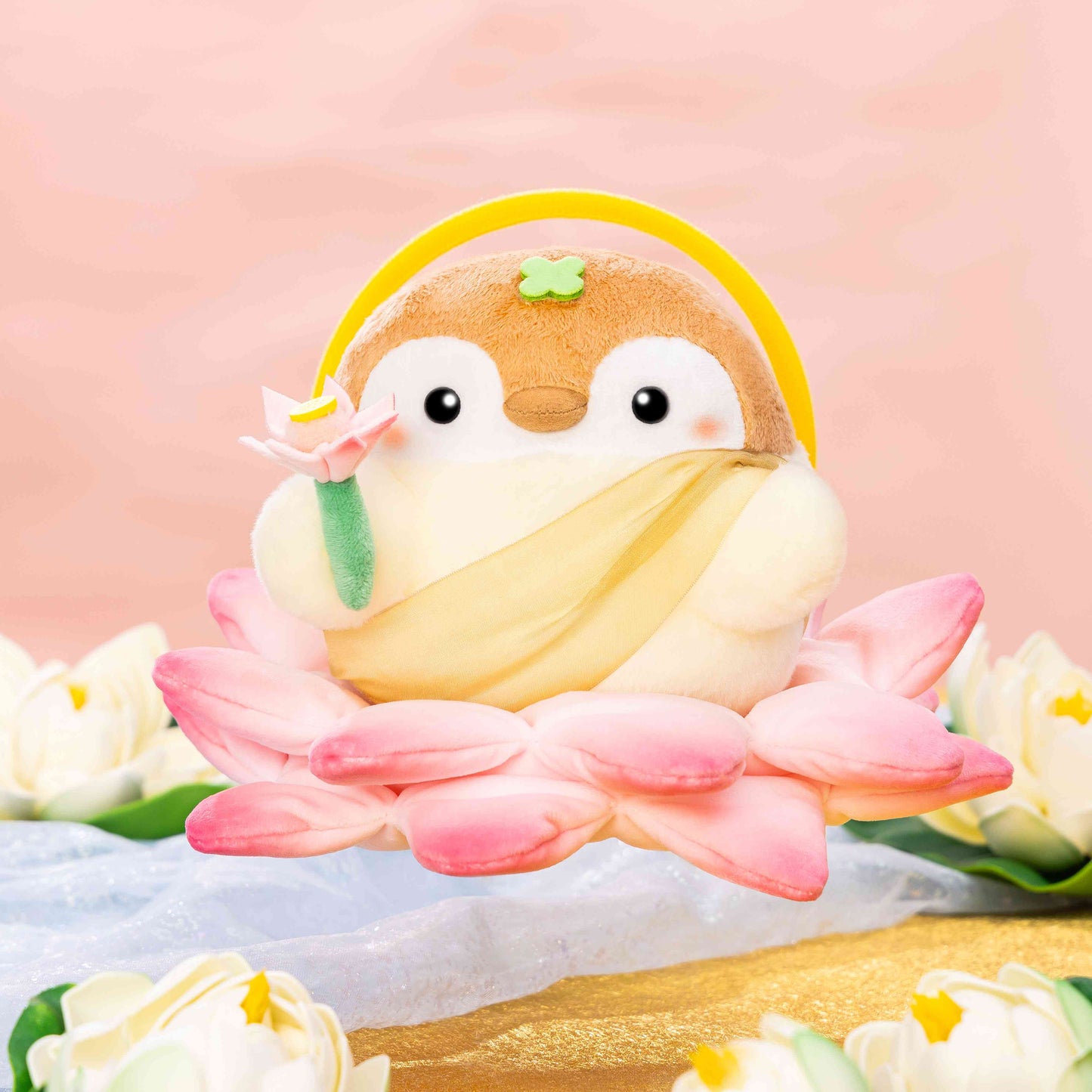 Koupen-chan Buddha Plushie Sitting on Lotus Flower Soft Toy