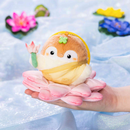 Gray Parker Service Koupen-chan Buddha Mascot Plush on Lotus