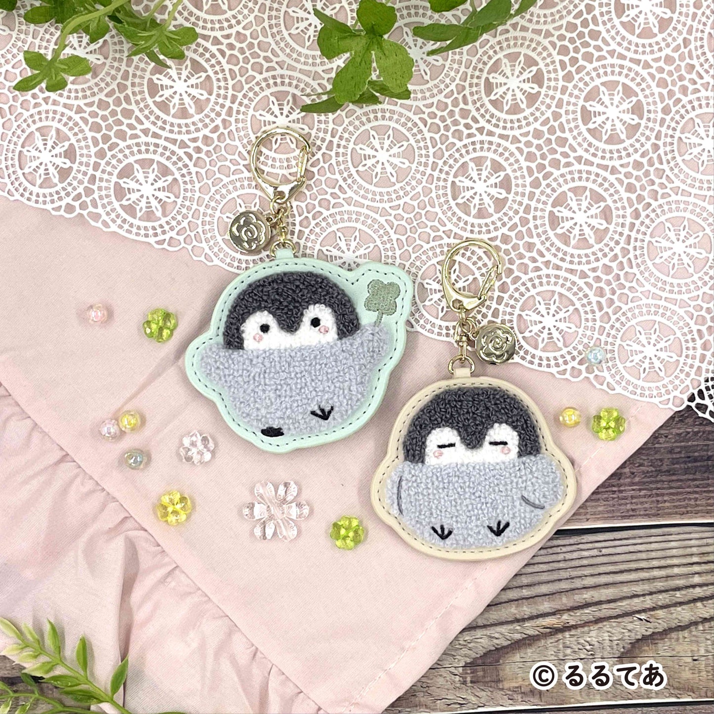 Marimo Craft Koupen-chan Sagara Embroidery Keychain Fluffy Pastel Clover